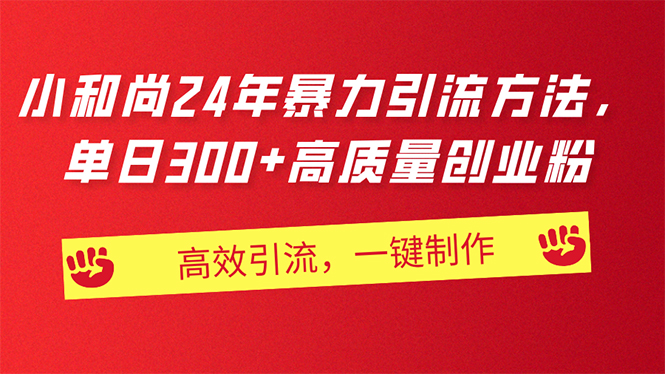 （11247期）AI小和尚24年暴力引流方法，单日300+高质量创业粉，高效引流，一键制作-蓝天项目网