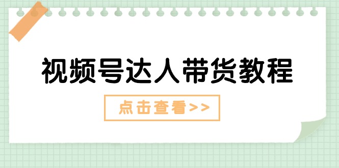 （11162期）视频号达人带货教程：达人剧情打法（长期）+达人带货广告（短期）-蓝天项目网