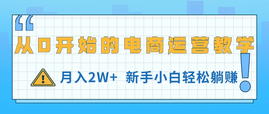 （11081期）从0开始的电商运营教学，月入2W+，新手小白轻松躺赚-蓝天项目网