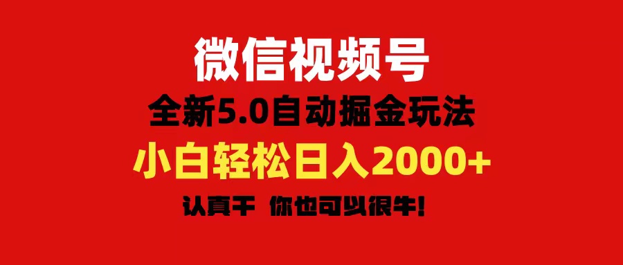 （11332期）微信视频号变现，5.0全新自动掘金玩法，日入利润2000+有手就行-蓝天项目网