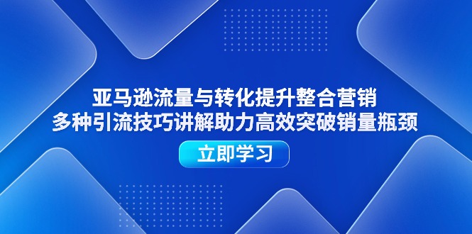 （11335期）亚马逊流量与转化提升整合营销，多种引流技巧讲解助力高效突破销量瓶颈-蓝天项目网