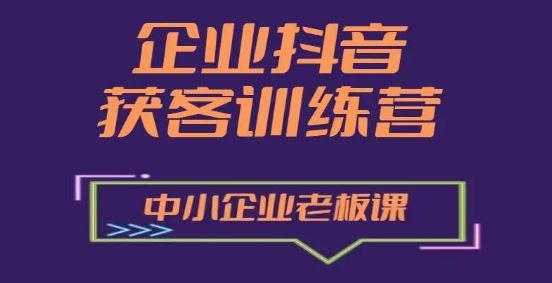 企业抖音营销获客增长训练营，中小企业老板必修课-蓝天项目网