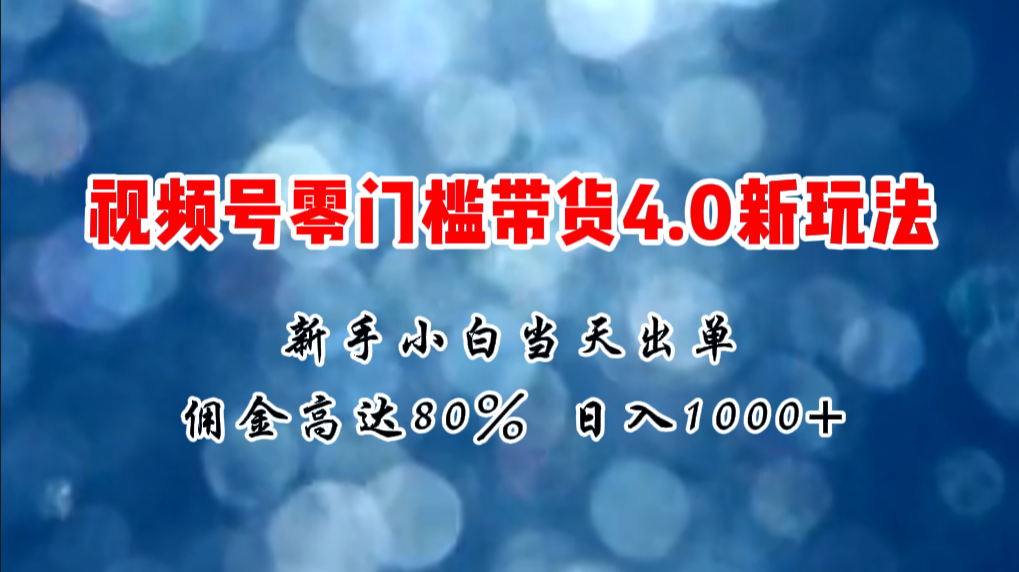 （11358期）微信视频号零门槛带货4.0新玩法，新手小白当天见收益，日入1000+-蓝天项目网