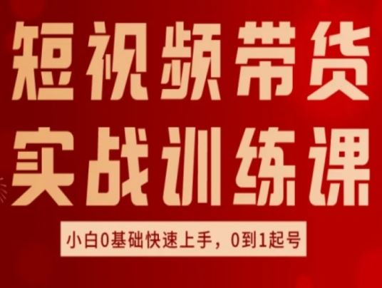 短视频带货实战训练课，好物分享实操，小白0基础快速上手，0到1起号-蓝天项目网