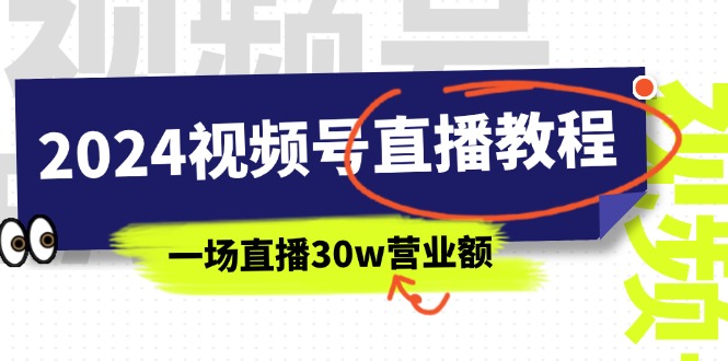 （11394期）2024视频号直播教程：视频号如何赚钱详细教学，一场直播30w营业额（37节）-蓝天项目网