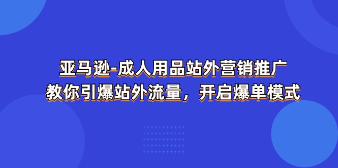 （11398期）亚马逊-成人用品 站外营销推广  教你引爆站外流量，开启爆单模式-蓝天项目网