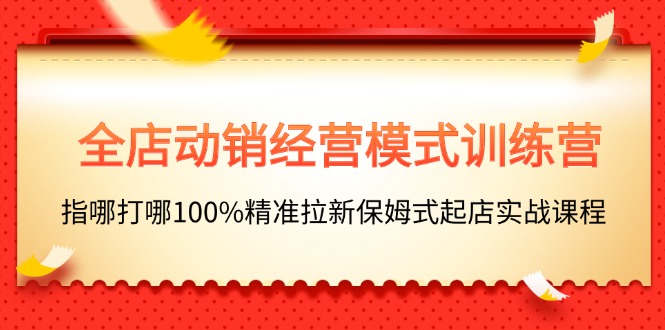 （11460期）全店动销-经营模式训练营，指哪打哪100%精准拉新保姆式起店实战课程-蓝天项目网