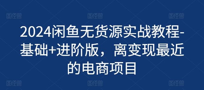 2024闲鱼无货源实战教程-基础+进阶版，离变现最近的电商项目-蓝天项目网