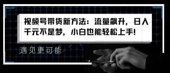 视频号带货新方法：流量飙升，日入千元不是梦，小白也能轻松上手【揭秘】-蓝天项目网