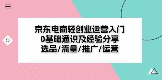 京东电商轻创业运营入门0基础通识及经验分享：选品/流量/推广/运营-蓝天项目网