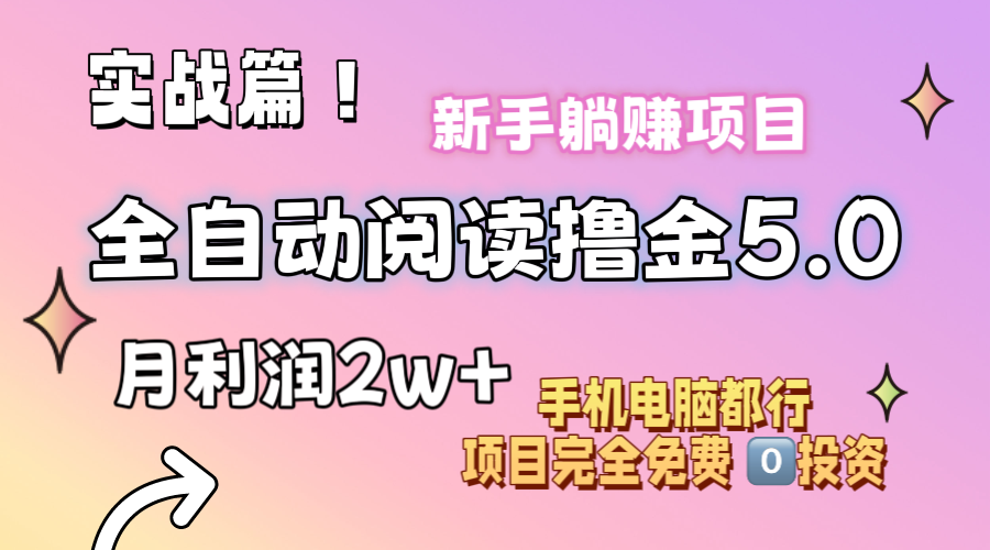 （11578期）小说全自动阅读撸金5.0 操作简单 可批量操作 零门槛！小白无脑上手月入2w+-蓝天项目网