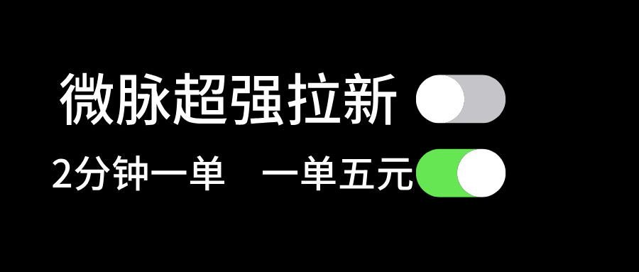 （11580期）微脉超强拉新， 两分钟1单， 一单利润5块，适合小白-蓝天项目网