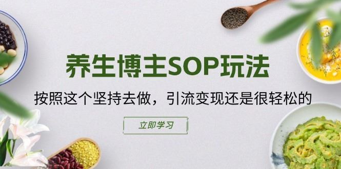 养生博主SOP玩法，按照这个坚持去做，引流变现还是很轻松的-蓝天项目网