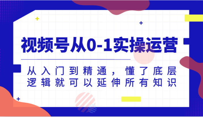 视频号从0-1实操运营，从入门到精通，懂了底层逻辑就可以延伸所有知识（更新2024.7）-蓝天项目网