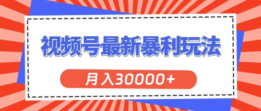 （11588期）视频号最新暴利玩法，轻松月入30000+-蓝天项目网