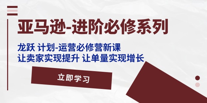 （11623期）亚马逊-进阶必修系列，龙跃 计划-运营必修营新课，让卖家实现提升 让单…-蓝天项目网