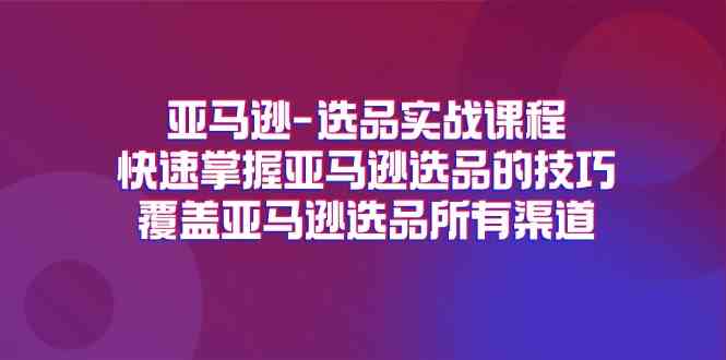 亚马逊选品实战课程，快速掌握亚马逊选品的技巧，覆盖亚马逊选品所有渠道-蓝天项目网