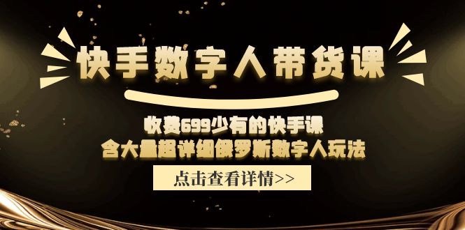 （11640期）快手数字人带货课，收费699少有的快手课，含大量超详细俄罗斯数字人玩法-蓝天项目网