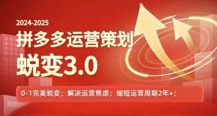 2024-2025拼多多运营策略蜕变3.0，0~1完美蜕变，解决信息焦虑-蓝天项目网