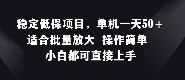 稳定低保项目，单机一天50+适合批量放大 操作简单 小白都可直接上手【揭秘】-蓝天项目网