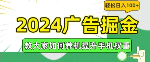 2024广告掘金，教大家如何养机提升手机权重，轻松日入100+【揭秘】-蓝天项目网