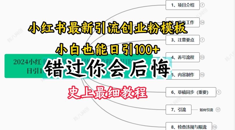 2024小红书引流创业粉史上最细教程，手把手教你引流【揭秘】-蓝天项目网