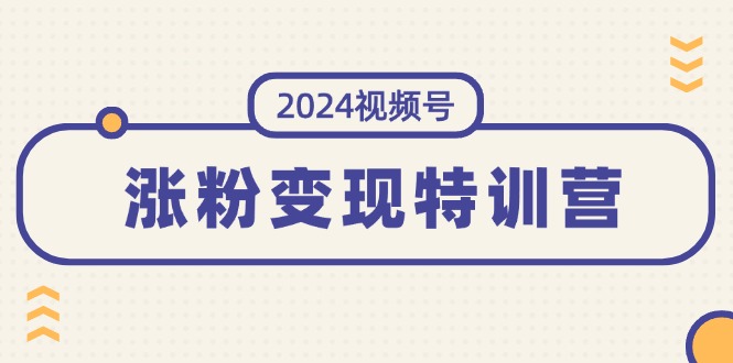 （11779期）2024视频号-涨粉变现特训营：一站式打造稳定视频号涨粉变现模式（10节）-蓝天项目网