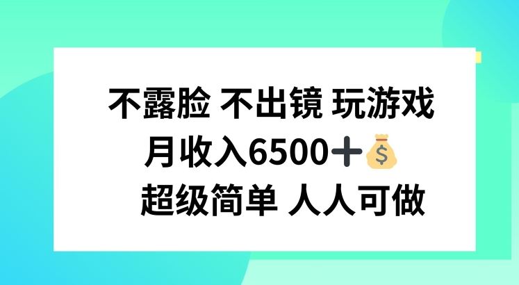 不露脸 不出境 玩游戏，月入6500 超级简单 人人可做【揭秘】-蓝天项目网