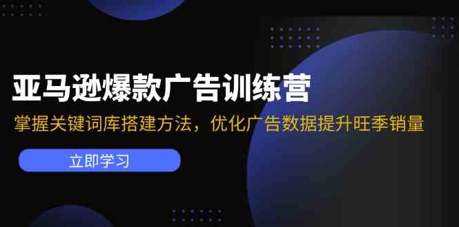 亚马逊爆款广告训练营：掌握关键词库搭建方法，优化广告数据提升旺季销量-蓝天项目网