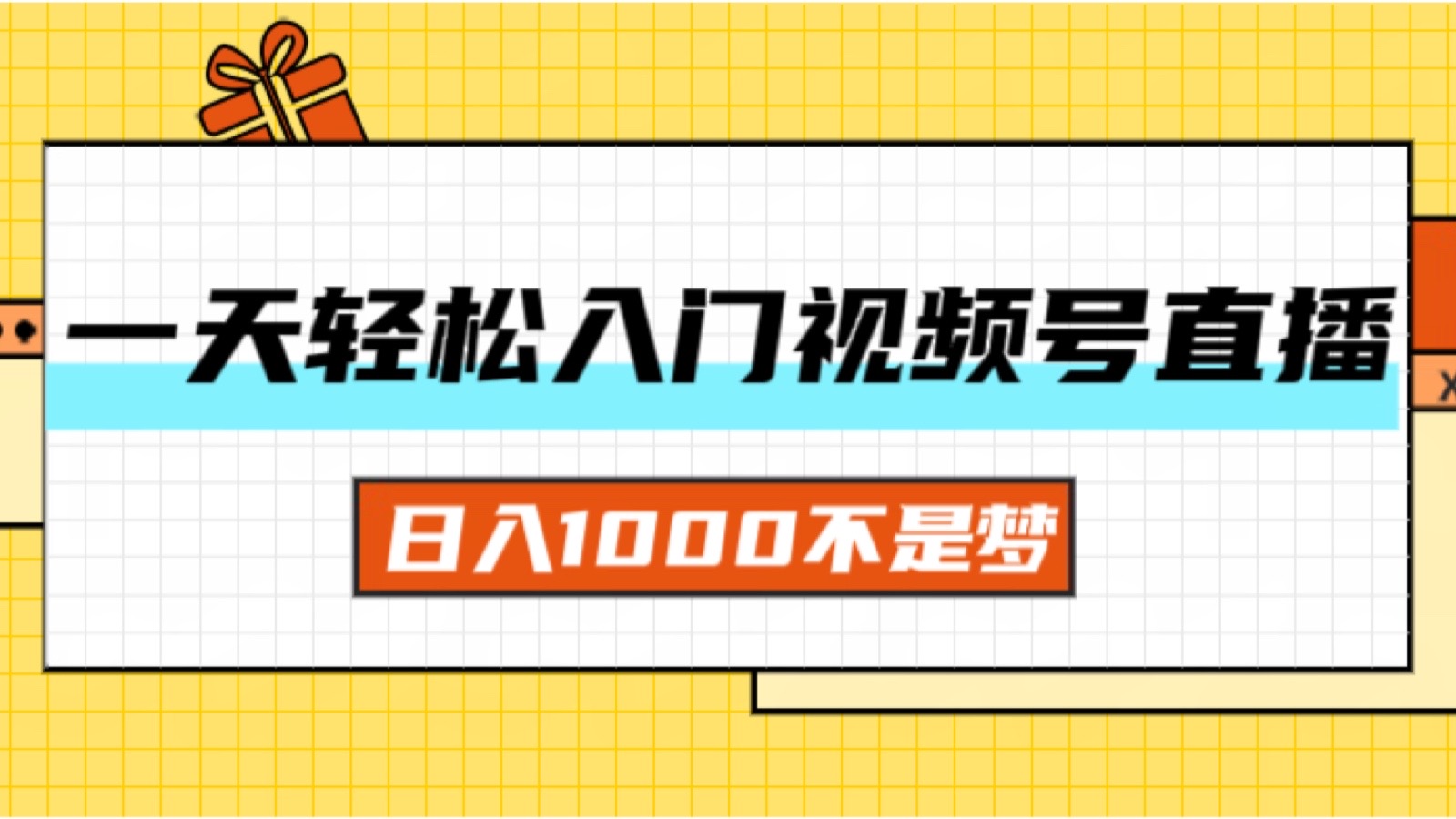 （11906期）一天入门视频号直播带货，日入1000不是梦-蓝天项目网