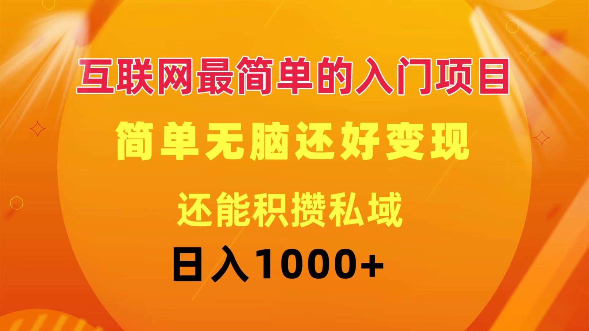 （11922期）互联网最简单的入门项目：简单无脑变现还能积攒私域一天轻松1000+-蓝天项目网