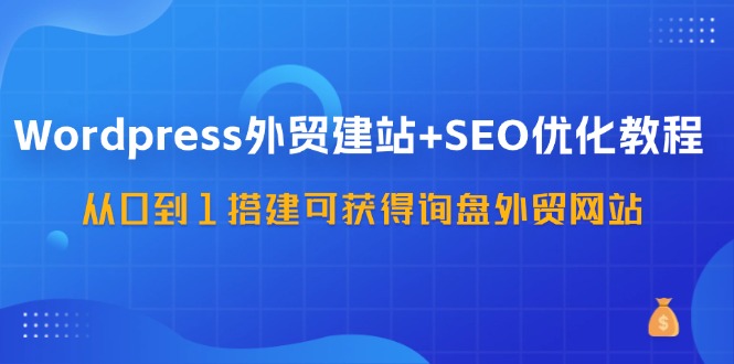 WordPress外贸建站+SEO优化教程，从0到1搭建可获得询盘外贸网站（57节课）-蓝天项目网