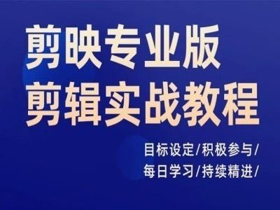 剪映专业版剪辑实战教程，目标设定/积极参与/每日学习/持续精进-蓝天项目网