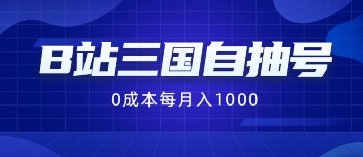 B站三国自抽号项目，0成本纯手动，每月稳赚1000【揭秘】-蓝天项目网