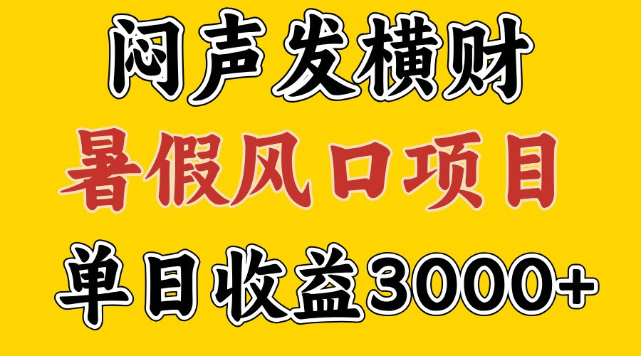 30天赚了7.5W 暑假风口项目，比较好学，2天左右上手-蓝天项目网