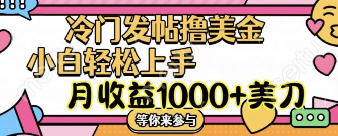 冷门发帖撸美金项目，月收益1000+美金，简单无脑，干就完了【揭秘】-蓝天项目网