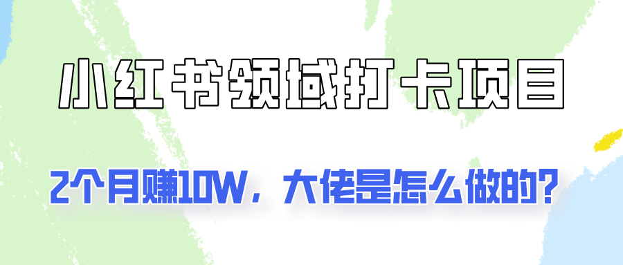 通过小红书领域打卡项目2个月赚10W，大佬是怎么做的？-蓝天项目网