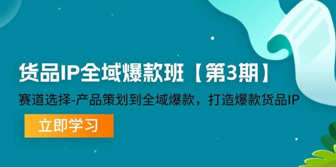 （12078期）货品-IP全域爆款班【第3期】赛道选择-产品策划到全域爆款，打造爆款货品IP-蓝天项目网