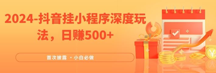 2024全网首次披露，抖音挂小程序深度玩法，日赚500+，简单、稳定，带渠道收入，小白必做【揭秘】-蓝天项目网