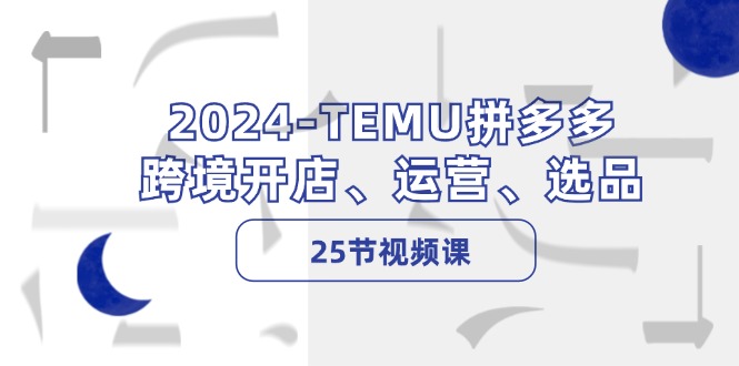 （12106期）2024-TEMU拼多多·跨境开店、运营、选品（25节视频课）-蓝天项目网