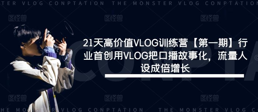 21天高价值VLOG训练营【第一期】行业首创用VLOG把口播故事化，流量人设成倍增长-蓝天项目网