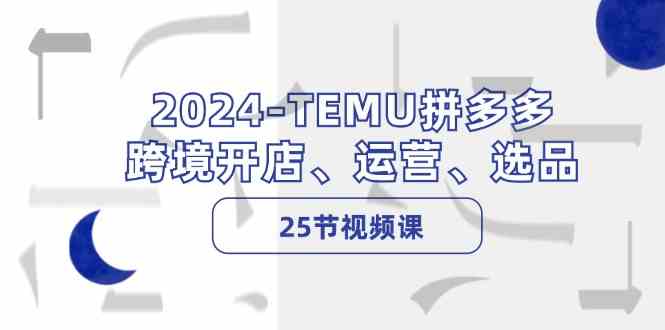 2024TEMU拼多多跨境开店、运营、选品（25节视频课）-蓝天项目网