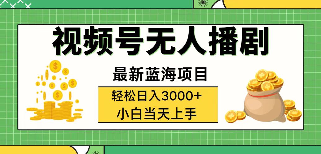 （12128期）视频号无人播剧，轻松日入3000+，最新蓝海项目，拉爆流量收益，多种变…-蓝天项目网