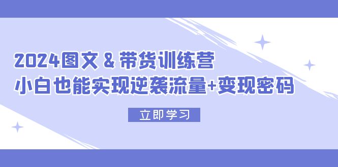 （12137期）2024 图文+带货训练营，小白也能实现逆袭流量+变现密码-蓝天项目网