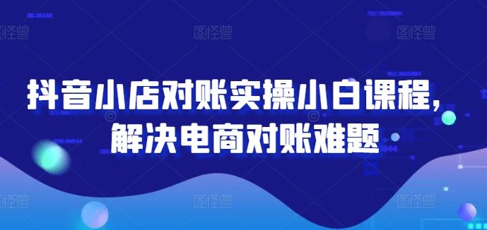 抖音小店对账实操小白课程，解决电商对账难题-蓝天项目网