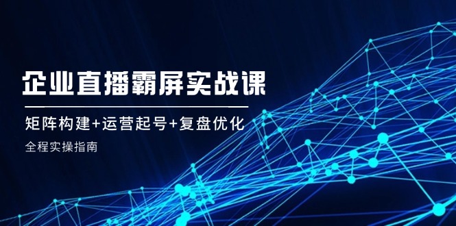 企业直播霸屏实战课：矩阵构建+运营起号+复盘优化，全程实操指南-蓝天项目网