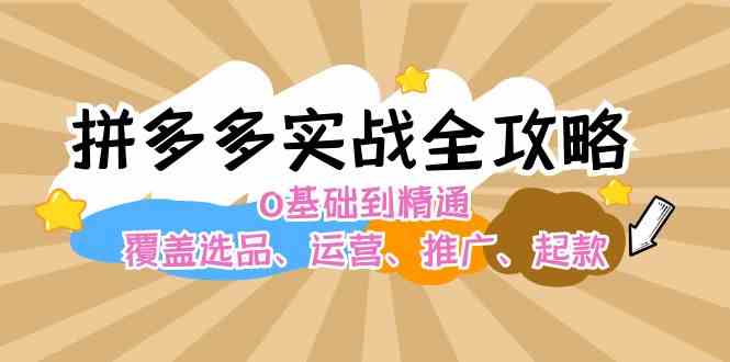 拼多多实战全攻略：0基础到精通，覆盖选品、运营、推广、起款-蓝天项目网