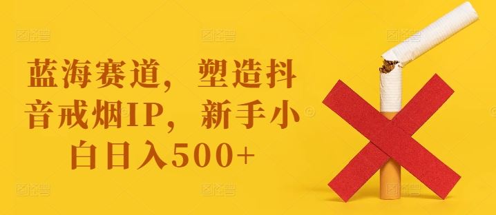 蓝海赛道，塑造抖音戒烟IP，新手小白日入500+【揭秘】-蓝天项目网