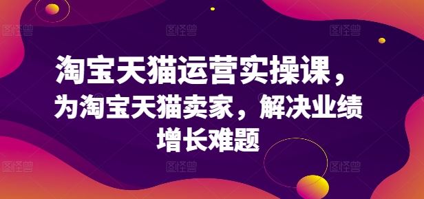 淘宝天猫运营实操课，为淘宝天猫卖家，解决业绩增长难题-蓝天项目网