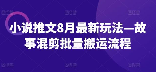 小说推文8月最新玩法—故事混剪批量搬运流程-蓝天项目网